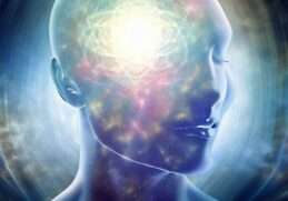 a person with a glowing head