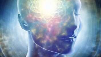 a person with a glowing head